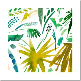 Pocket - Brushstrokes Tropical Palms Green Posters and Art